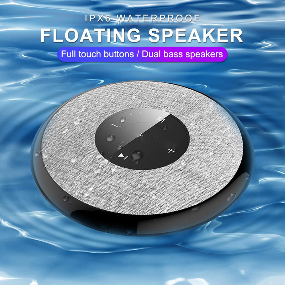 3Tech mall Water Floating Dual Speakers IPX6 Waterproof Speaker Bluetooth Audio Subwoofer LED Light Speaker With Touch Buttons for Outdoors Camping Pool
