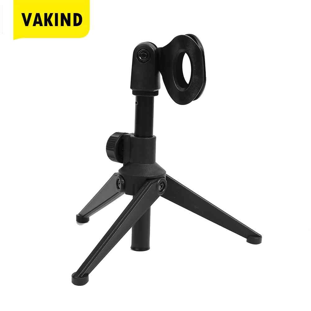 Portable Foldable Tripod Universal Microphone Holder Mount Adjustable with Clip for Conference Hall School Broadcasting