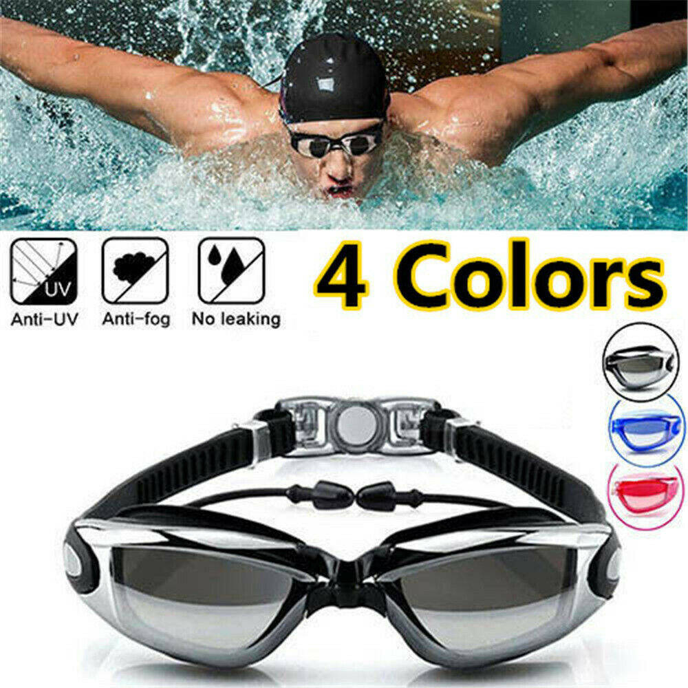 【akula store】Swimming Goggles for Men Women Adult Kids Diving Googles Anti Fog Silver