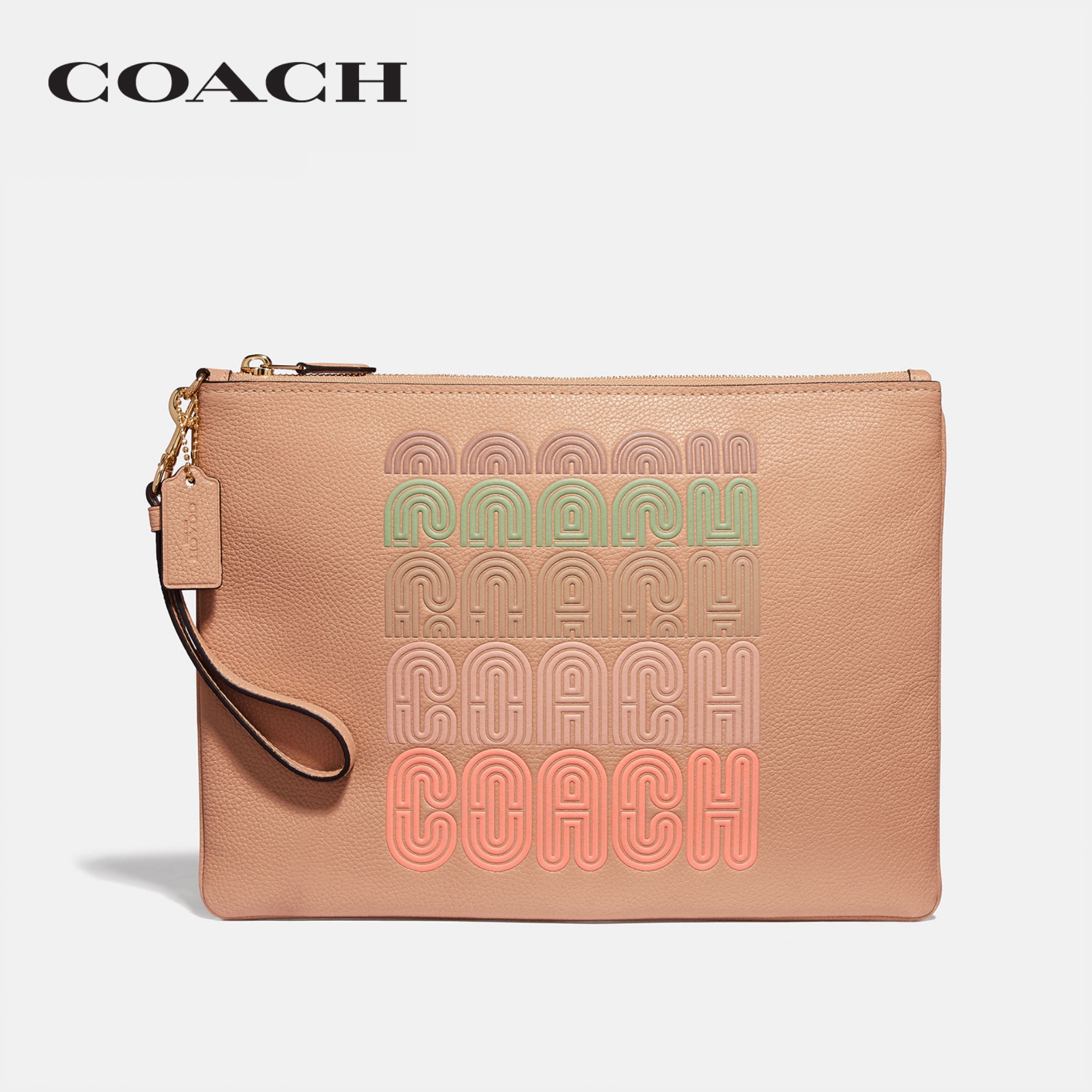 COACH WOMENS LARGE WRISTLET 30 WITH COACH PRINT