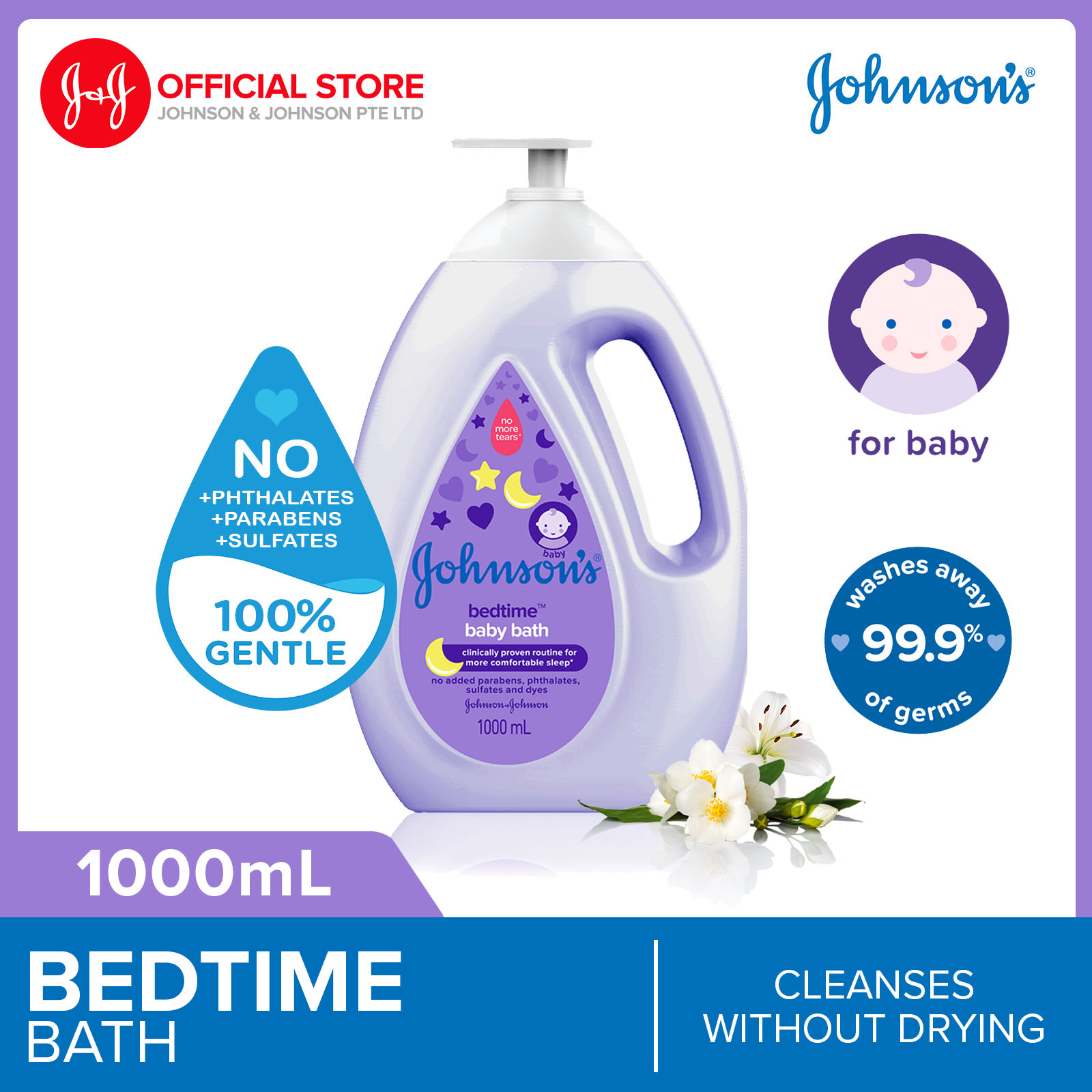 Johnson's Baby Bedtime Calming Bath With Naturalcalm® Aroma (Jasmine And Lily) 1000ml