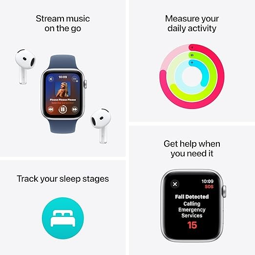 Apple Watch SE (2nd Gen) [GPS 40mm] Smartwatch with Starlight Aluminum Case with Starlight Sport Band S/M. Fitness & Sleep Tracker, Crash Detection, Heart Rate Monitor