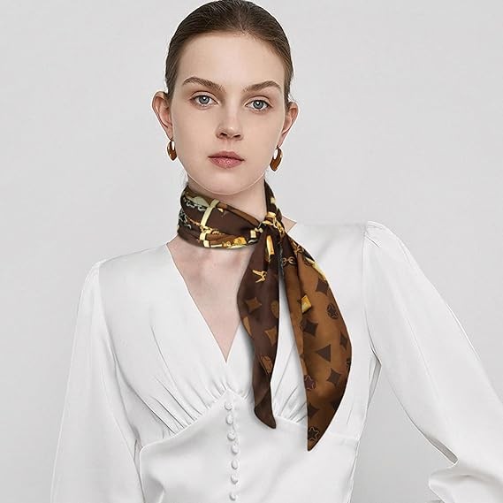 59 Inch Mulberry Silk Head Scarf Women's Fashion Square Neck Satin Scarf Wrap Hair Scarf Gift 59 Inch (about 149.9 cm) * 5.9 Inch (about 15.0 cm)